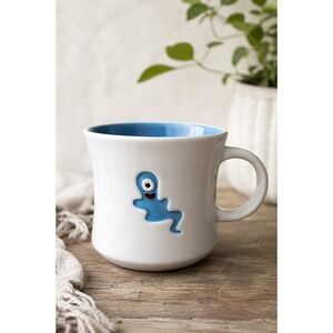 Starbucks 2006 Halloween Pals Blue One Eyed Ghost Monster Whimsical Mug Cup